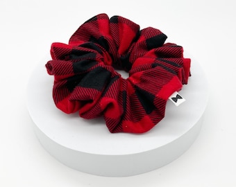 Red Buffalo Print Scrunchies | 2 Size | Hair Ties