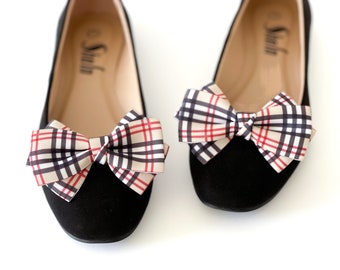 Tartan Bow Shoe Clips | Designer Shoe Clips | Gifts for her | Stocking Stuffers