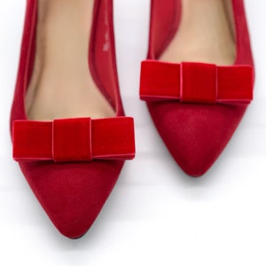 Velvet Ribbon Bow Shoe Clips | 4 Colors | Formal Shoes | Stocking Stuffer | Gifts