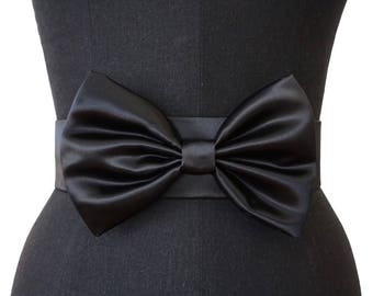 Big Satin Bow Belt | 3 COLORS | Vintage Inspired | Evening | Pin up | Holiday | Bridal | Bridesmaid Belts | Formal