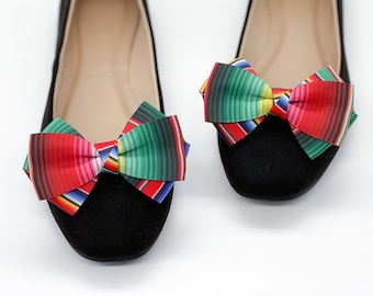 Mexi Bow Shoe Clips | Mexican Print | Mexican Culture | Mexican Pride | Gifts for her | Stocking Stuffers