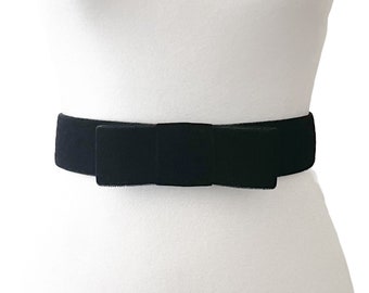 Velvet Ribbon Bow Belt | 2 COLORS | Black Velvet Belt | Designer Belt | Bow Belt | Vintage Belt | Bridal Belt | Holiday