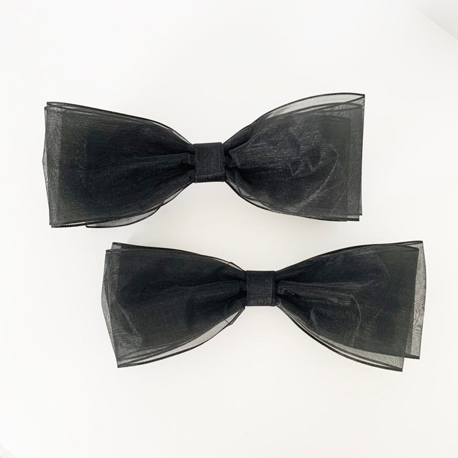 Big Bow Shoe Clips Black Shoe Clips Wedding Shoes Bridal Shoes Organza