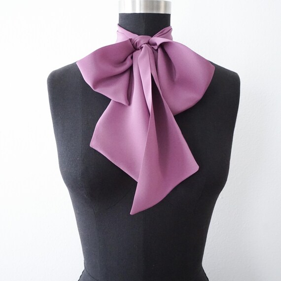 Silk Crepe Bow Scarf 3 Styles Silk Scarf Pussy Bow Head Scarf