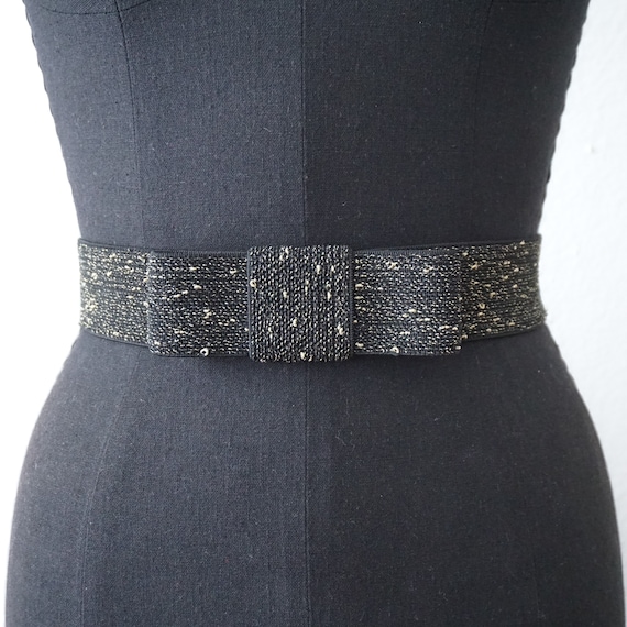 Tweed Elastic Bow Belt | 3 Colors | Elastic Belt | Vintage Belt | Coco Belt