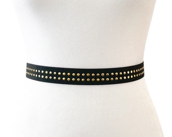 Thin Studded Elastic Band Belt | Designer Belt | Studded Belt | Thin Belt | Party Belt | Evening Belt