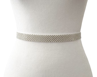 Diamonds and Pearls Belt | Rhinestone Belt | Formal Belt | Bridal Belt | Bridesmaid belt | Wedding Belt | Luxury Belt