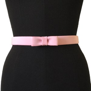 Cotton Mini Bow Belt | 12 COLORS | Thin | Elastic | Dress | Pinup | Vintage Inspired Belts