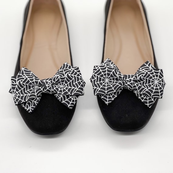 Spider Web Bow Shoe Clips | Halloween Shoe Clips | Costumes | Witch Shoes