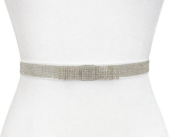 Glamour Rhinestone Bow Belt | Formal Belt | Bridal Belt | Bridesmaid belt | Wedding Belt | Luxury Belt