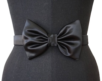 Satin Bow Belt | 11 COLORS | Black | Designer | Vintage Inspired | Bridal | Holiday | Formal | Evening belts