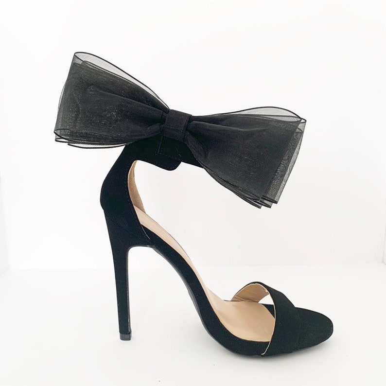 Big Bow Shoe Clips Black Shoe Clips Wedding Accessories Etsy