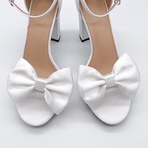 White Satin Bow Shoe Clips | Bridal Shoes | Bridal Accessories | Prom Shoes | Gift for her | Designer Shoes | Luxury Shoes | Bridal Shower