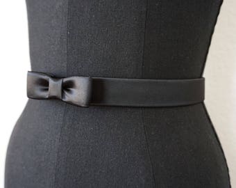 Satin Mini Bow Belt | 4 COLORS | Formal | Bridal | Bridesmaid | red | black | Evening Belts