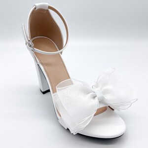 White Classic Bow Shoe Clips | Bridal Shoe Clips | Wedding Accessories | Bridal Accessories | Luxury Shoes | Designer Shoes image 9