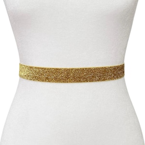 gold sequin belt for dress Mercury Gold Metal Belt - O/S Size - Women's Belts