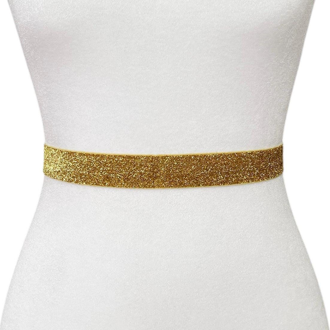 gold glitter belt for dress Sparkle Elastic Band Belt | 3 Colors | Elastic Belt | 1