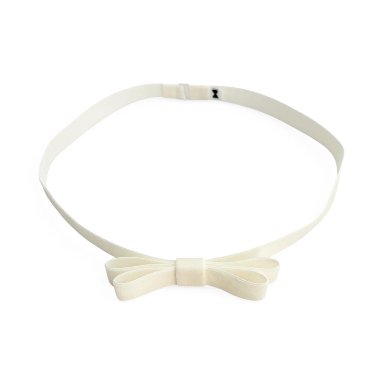 Velvet Double Bow Elastic Belt | Ivory | Bridal Belt | Bridesmaid Belt ...
