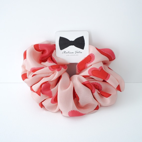 Hearts Silk Scrunchie | 2 Sizes | Statement Scrunchies