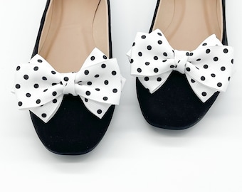 Polka Dot Bow Shoe Clips | 2 Colors