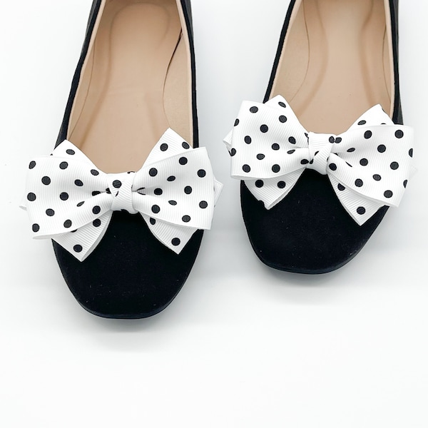 Polka Dot Bow Shoe Clips | 2 Colors