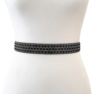 Metallic Textured Elastic Band Belt | Sparkle Belt | Elastic Belt | Designer Belt | Holiday Belt | Party Belt | Evening Belt | Formal Belt