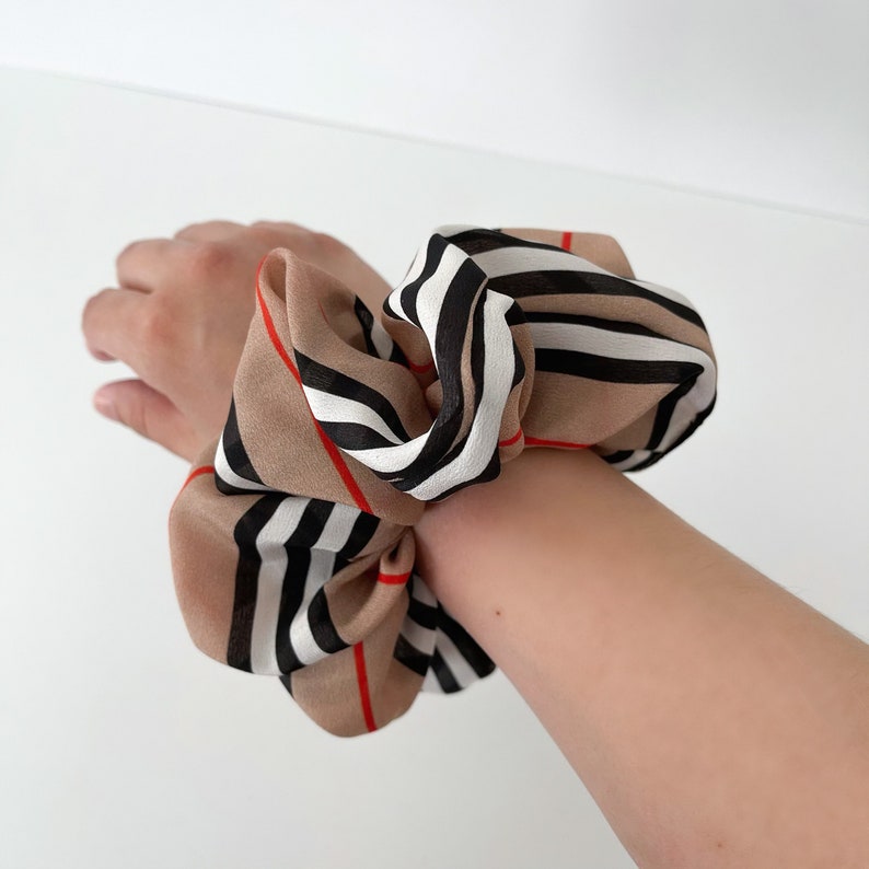 Big Hair Ties Tartan Silk Scrunchies Statement Scrunchies Big Scrunchies Oversized Scrunchies Stocking Stuffers