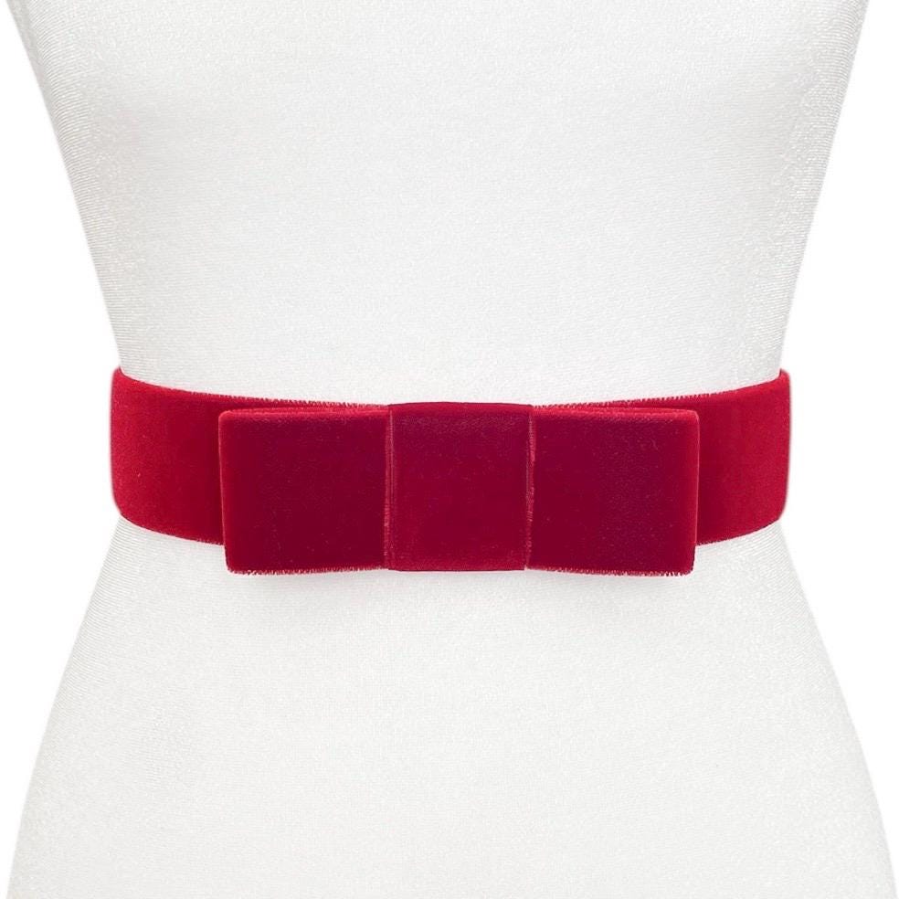 Vintage Christmas Holiday Red Belt Buckle Stretch Women main image 3