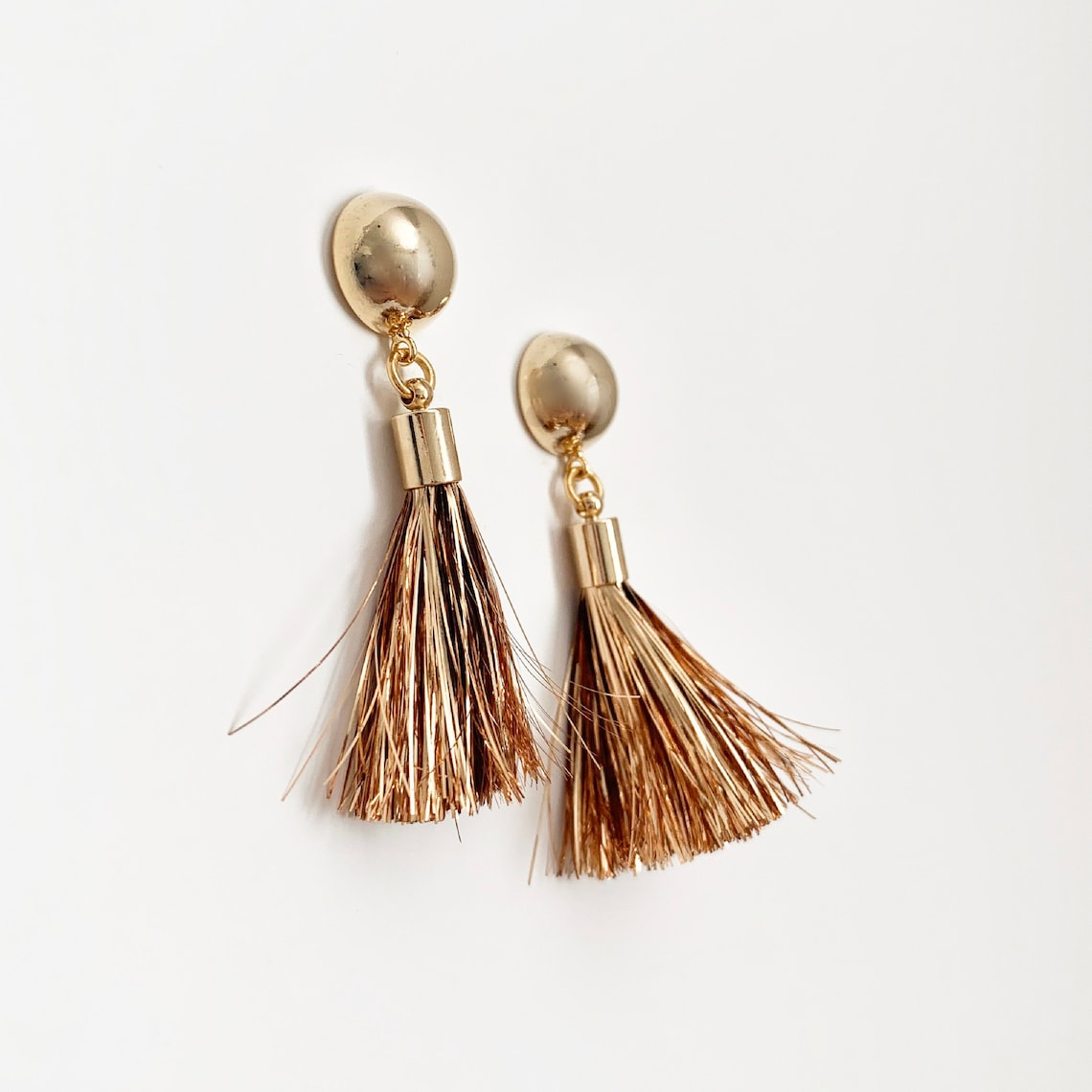 Holiday Tinsel Tassel Earrings 16k Gold Earrings Christmas Etsy
