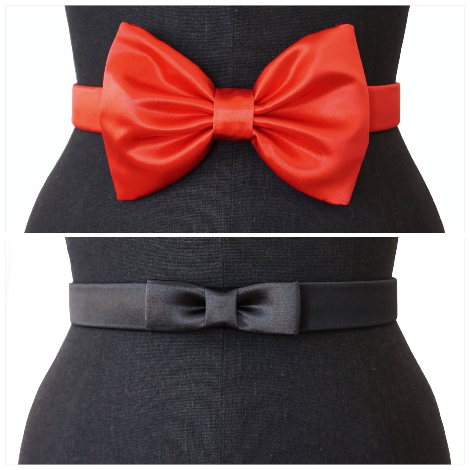 Satin Bow Belts 2 STYLES 3 COLORS Evening Belt Bridal Etsy