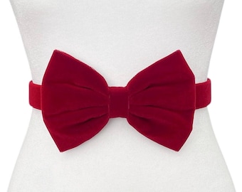 Velvet Bow Belt  | 5 COLORS | Black | Designer | Vintage Inspired | Bridal | Holiday | Formal | Evening belts