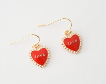 Valentine Earrings | Heart Earrings| Gold Earrings | Gifts for her | Valentines Day Gifts