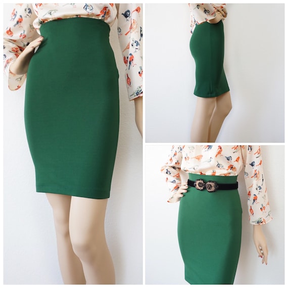 M Tight High-waisted Skirt Dark Green 