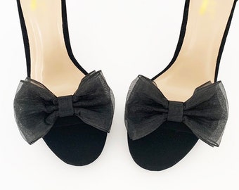 Petite Organza Bow Shoe Clips | Bridal Accessories | Formal Shoes | Shoe Clips