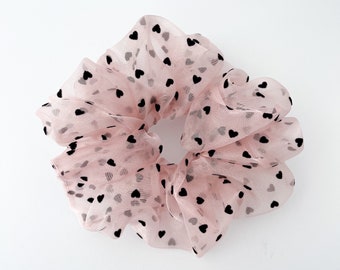 Velvet Hearts Scrunchies | Organza Scrunchies | Big Scrunchies | Statement Scrunchies | Oversized Scrunchies | Big Hair Ties