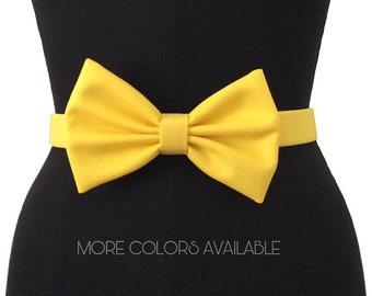 Cotton Bow Belts  | 13 COLORS | Yellow Belt | Pink Belt | Bow Belt | Colorful Belt | Elastic Belt