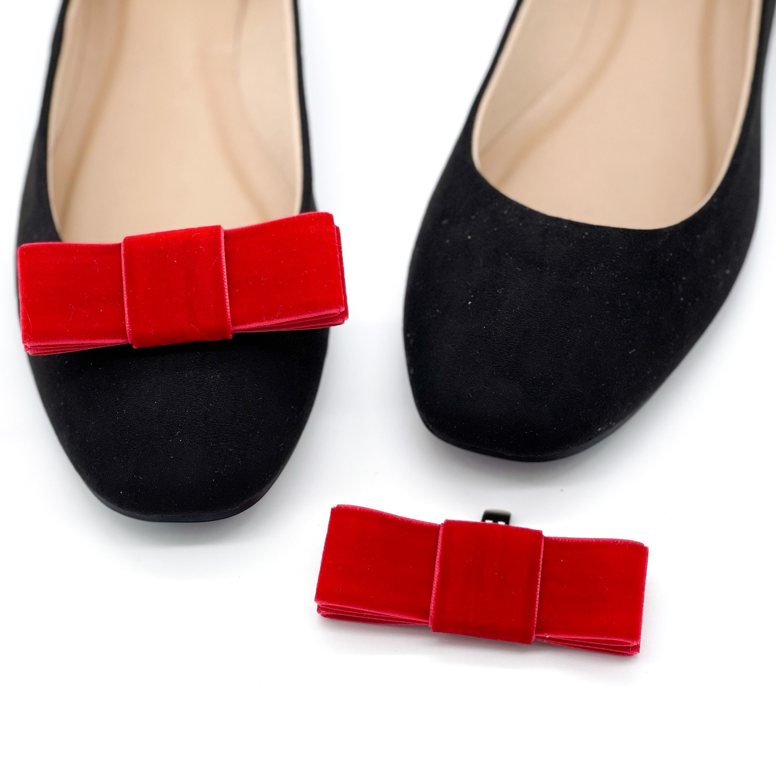 Velvet Ribbon Bow Shoe Clips 4 Colors Formal Shoes Etsy