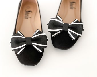 Coco Bow Shoe Clips | Bridal Accessories | Gifts for her | Stocking Stuffers | Color Block Shoes | Preppy Shoes