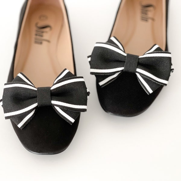 Coco Bow Shoe Clips | Bridal Accessories | Gifts for her | Stocking Stuffers | Color Block Shoes | Preppy Shoes