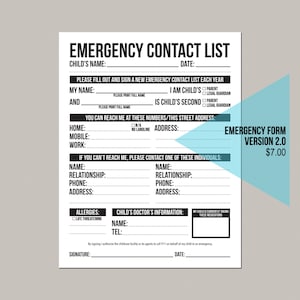 emergency contact form version 2.0