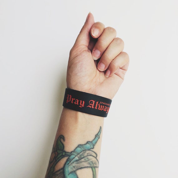 Adult - Black Armor of God Silicone Rubber Wristband Bracelet Adult - Black Armor of God Silicone Rubber Wristband Bracelet