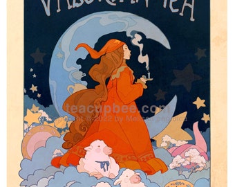 Valerian Tea - Elegant Tea lady poster // Art Nouveau