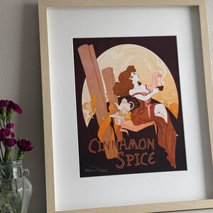 Cinnamon Spice - Elegant Tea lady poster // Art Nouveau
