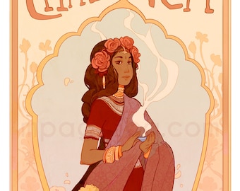 Chai Tea - Elegant Tea lady poster // Art Nouveau