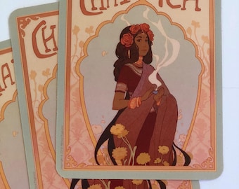 Chai Tea Vinyl Sticker // Tea Label // Elegant Art Nouveau design