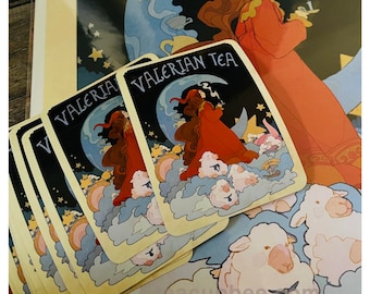 STICKER - Valerian Tea - Tea Label - art nouveau design
