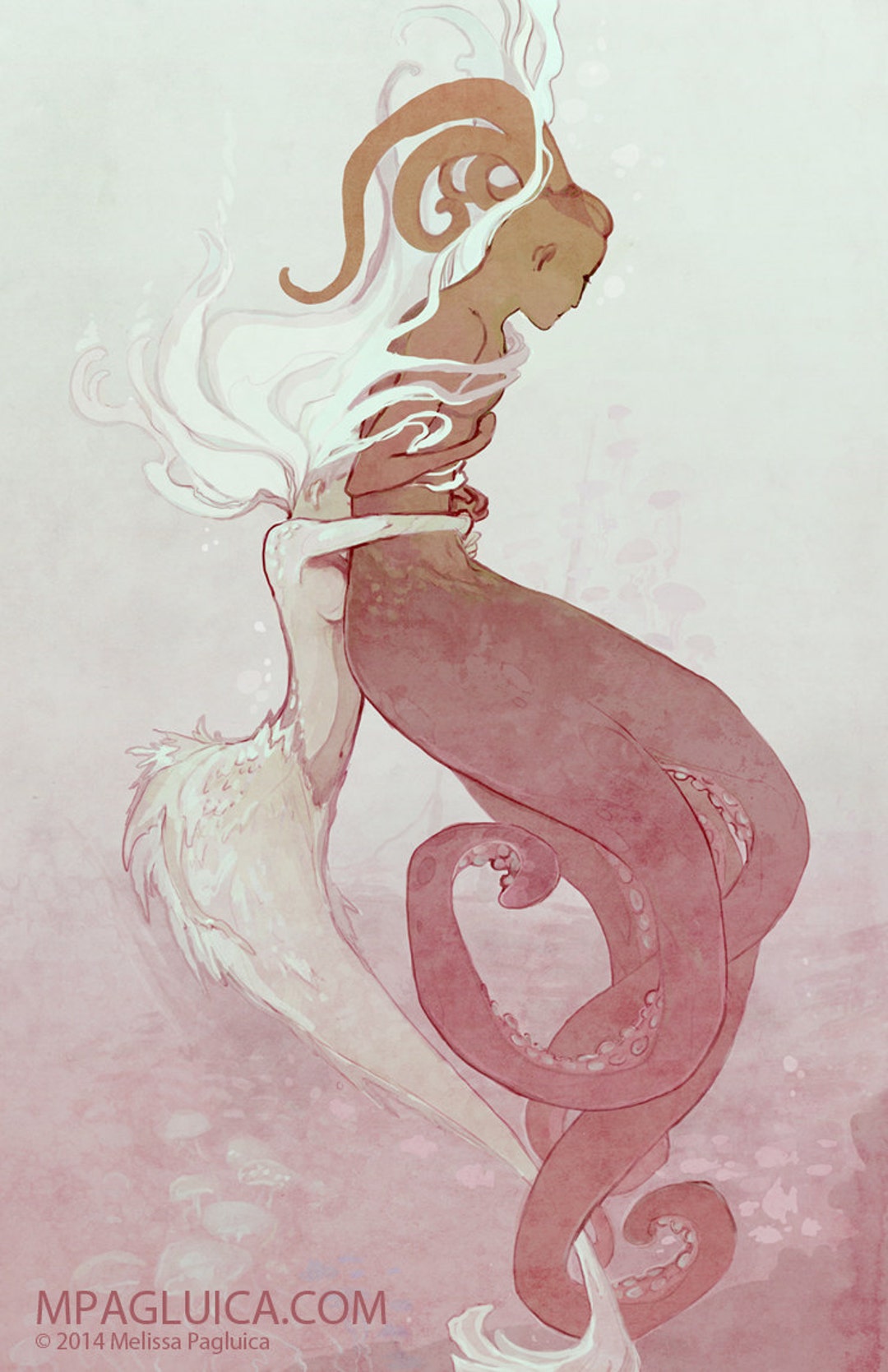 Tangled a Mermaid and Octopus / Cecaelia // Romantic Mythical Fantasy