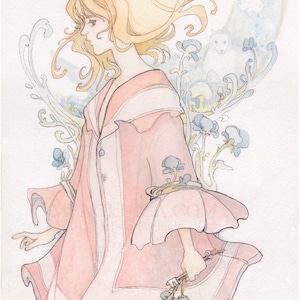 Dream Walker // whimsical art nouveau art print