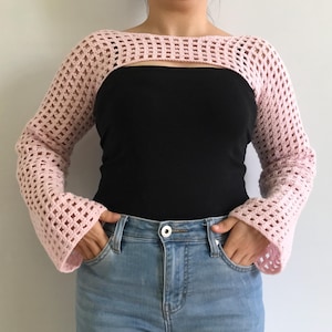 crochet shrug pattern, crochet bolero, Crochet Mesh shrug pattern, crochet mesh sleeves top, crochet summer top