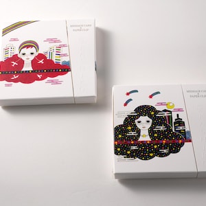 メッセージカード＆ペーパークリップ2個セット[デイドリーム サン アンド レインボー /デイドリーム ムーン アンド スターズ]